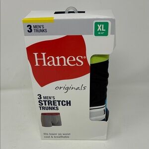 Hanes Originals Men’s Underwear Trunks Moisture-Wicking Stretch Cotton 3-Pack